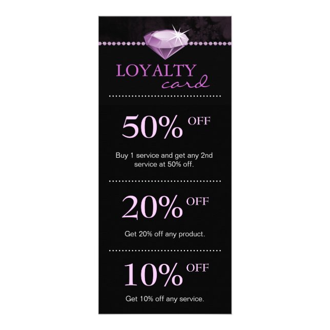 Salon Juwelier Marketing Karten Lila (Vorne)