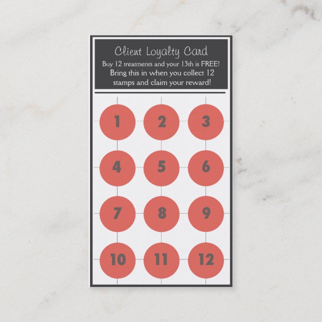 Salon Loyalty Business Card Stamp Card Treuekarte (Vorderseite)