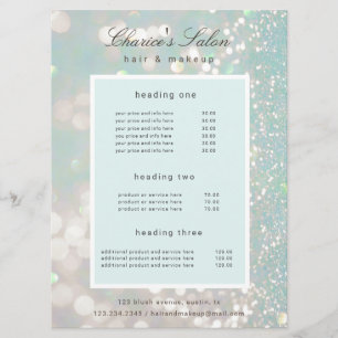 salon luxueux shimmer pastel carte prix