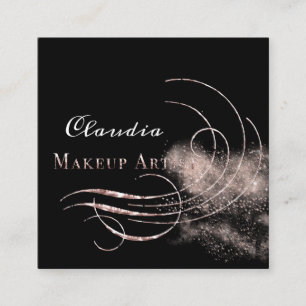 Salon Makeup Artist Termin Karte Rosa Glitzer