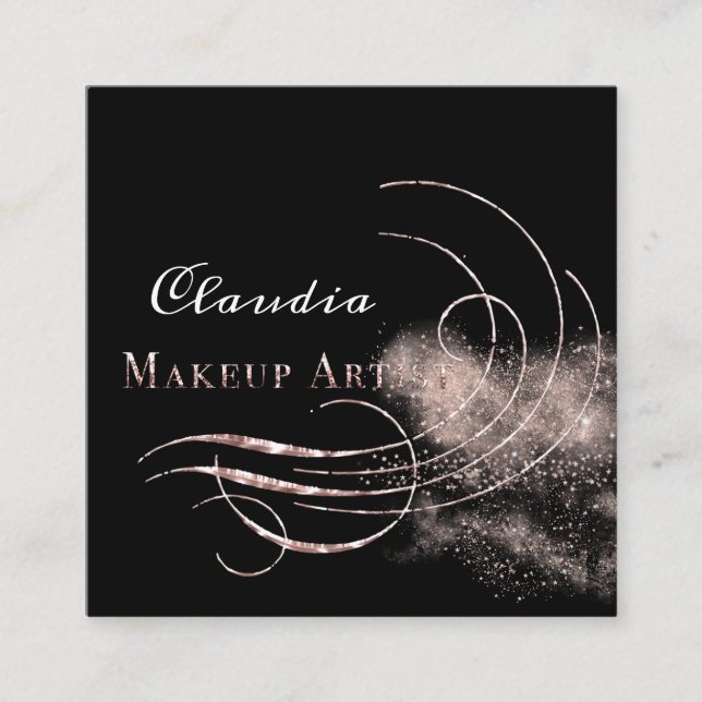 Salon Makeup Artist Termin Karte Rosa Glitzer (Vorderseite)