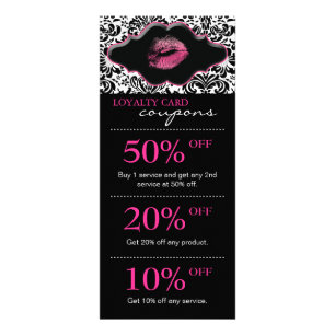 Salon-Marketing kardiert Damast-rosa Lippen Werbekarte