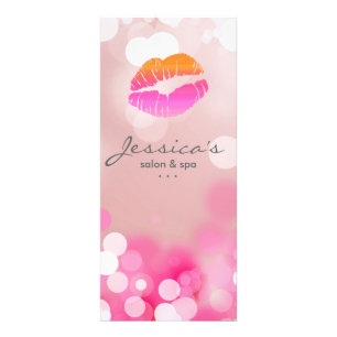 Salon-Marketing kardiert Make-uprosa Lippen u. Werbekarte