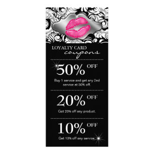 Salon Marketing Karten Damaske Rosa Glossarlippen 
