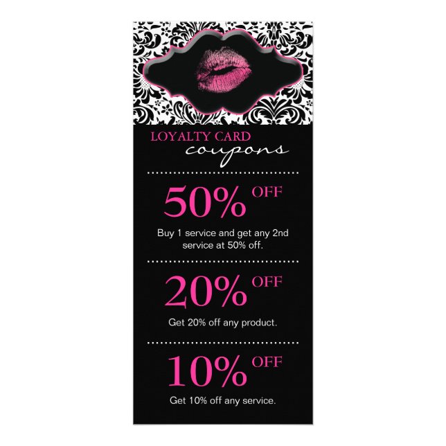 Salon Marketing Karten Damaskus Rosa Lippen (Vorne)