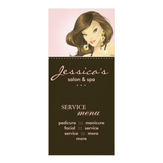 Salon Marketing Karten Hübsche Frau Rosa