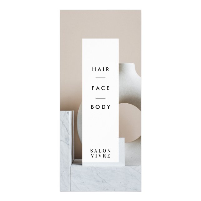 Salon Minimal Modern Stripes Preis List Rackkarte Werbekarte (Vorne)