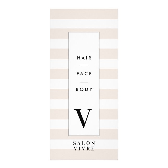 Salon Minimal Modern Stripes Preisliste Werbekarte (Vorne)