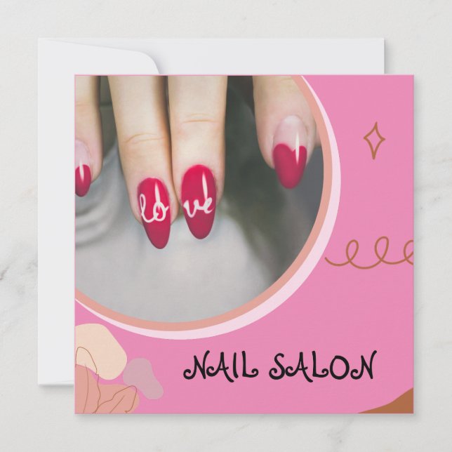 Salon Nail Business Carte de visite plat (Devant)