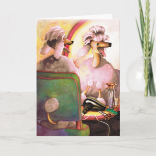 Salon Poodle Funny carte d'anniversaire