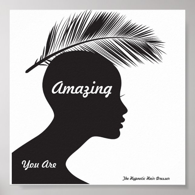 Salon Poster Priming Words Hypnotic Haar Dresser (Vorne)