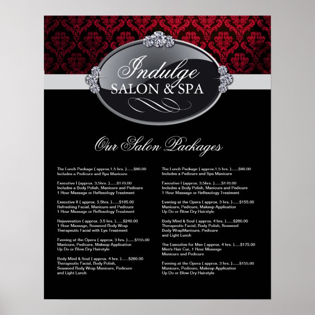 Salon Price List Poster (Vorne)