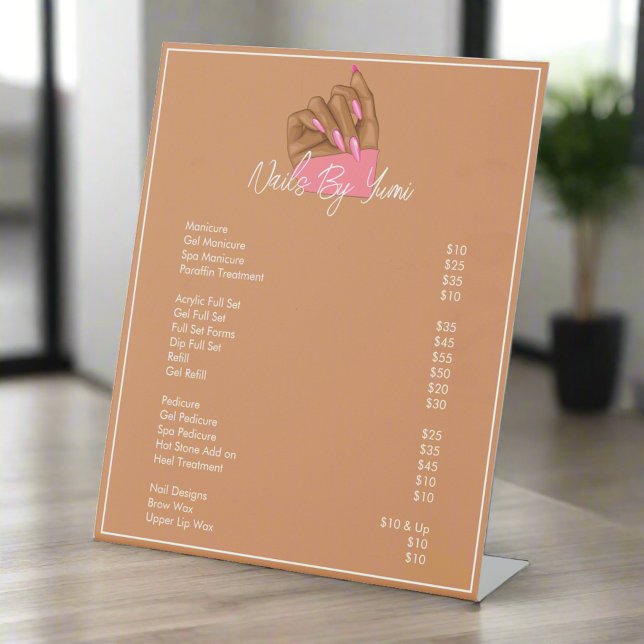 Salon Pricelist ein elegantes Restaurant Sockelschild (Von Creator hochgeladen)