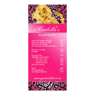 Salon Rack Card Juwelier Tanning Pink Sparkle Bla Werbekarte