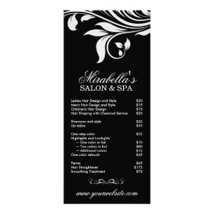 Salon Rack Card Wellness-Center Leaf Blütenblüte Werbekarte