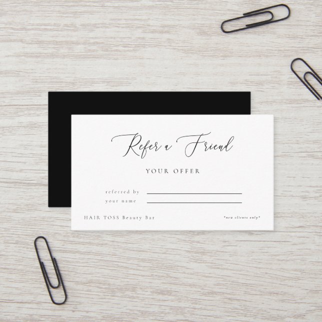 Salon Reader a Friend Discount II Business Card Visitenkarte (Vorderseite/Rückseite Beispiel)