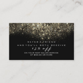 Salon Referenz Card Glitzer Gold Confetti Glitzer Empfehlungskarte