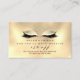Salon Referenzkarte Skinny Makeup Lash Champaigne Empfehlungskarte