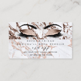 Salon Referrkarte Kupfermarble Makeup Lashes Empfehlungskarte