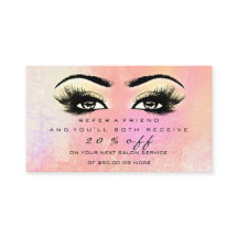 Salon Referrkarte Peach Makeup Lashes Erweiterung