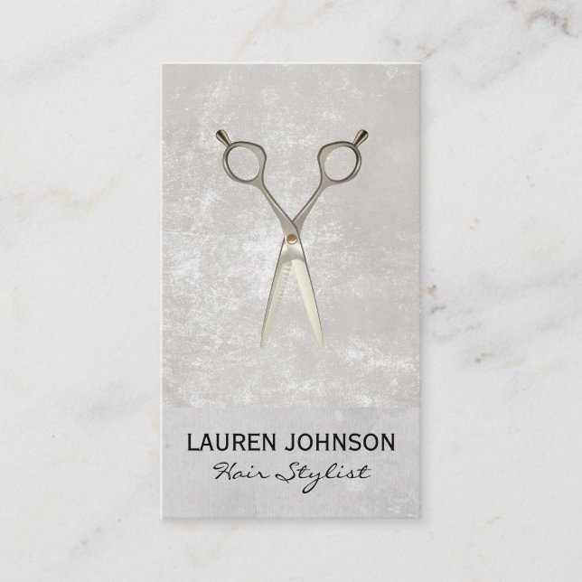 Salon Scissors Icon Business Card Visitenkarte (Vorderseite)