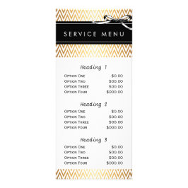 salon service menu dorures rayures modernes chic