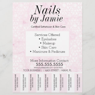 Salon-Service Pink Gold Abrissstreifen Flyer