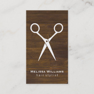 Salon Shears Holz Visitenkarte