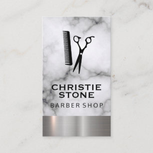 Salon Shears Marble Metal Trial Visitenkarte