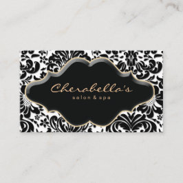 Salon Spa Business Card Bronze Gold Damask Visitenkarte