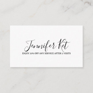 Salon spa business discount offer website visits a begleitkarte