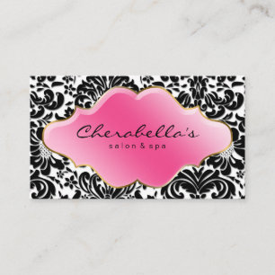 Salon Spa Carte de visite rose Floral Damask