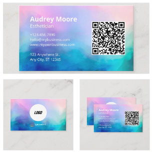 Salon Spa Elegantes Modernes Logo QR Code Visitenkarte