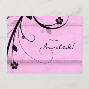 Salon Spa Floral Carte postale Invitation rose