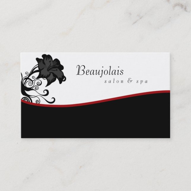 Salon Spa Massage Therapy Business Card Red Visitenkarte (Vorderseite)