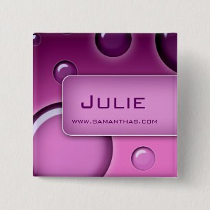 Salon-sprudelt Namensumbau-Knopf-Brosche lila Button