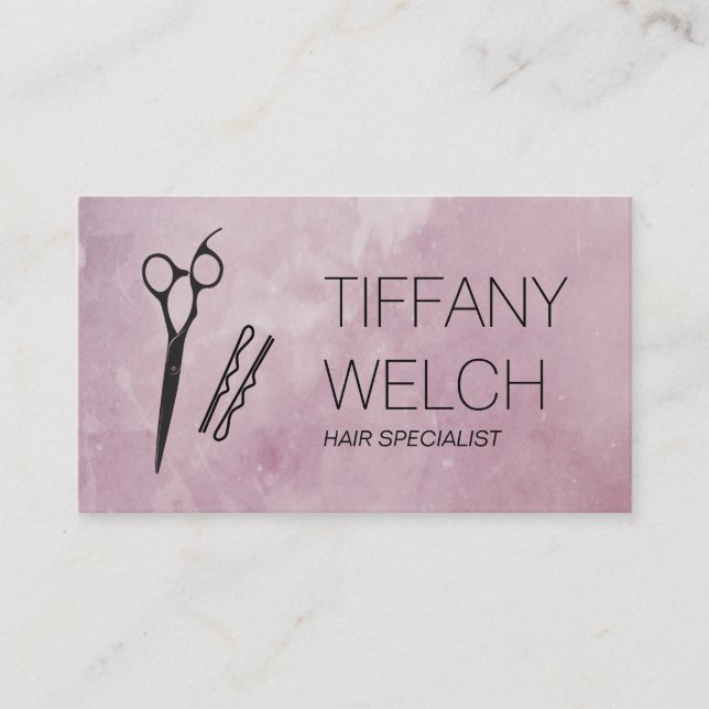 Salon Stylish Grunge Visitenkarte (Vorderseite)