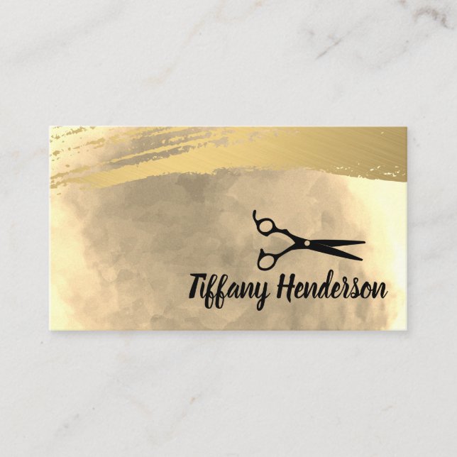 Salon-Stylist/Goldbrushed Visitenkarte (Vorderseite)