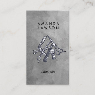 Salon Tools Watercolor Business Card Visitenkarte