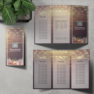 Salon Tri-Fold-Broschüren Holzflorallenleuchten