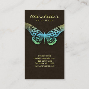 Salon Visitenkarte Spa Schmetterling Blau Gelb bra