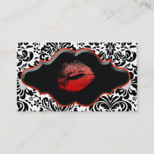 Salon Wellness-Center Business Card Rote Lippen au Visitenkarte