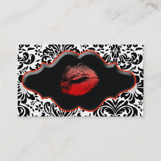 Salon Wellness-Center Business Card Rote Lippen au Visitenkarte (Vorderseite)
