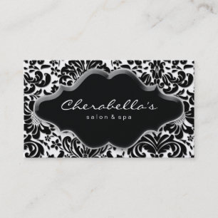 Salon Wellness-Center Business Card Silver Platinu Visitenkarte