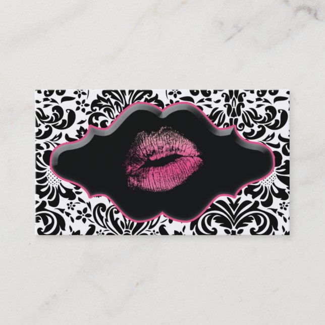 Salon-Wellness-Center-Geschäfts-Karten-Rosa-Lippen Visitenkarte (Vorderseite)