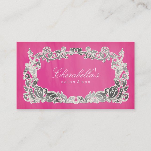 Salon-Wellness-Center-Geschäfts-Karten-rosa mit Visitenkarte (Vorderseite)