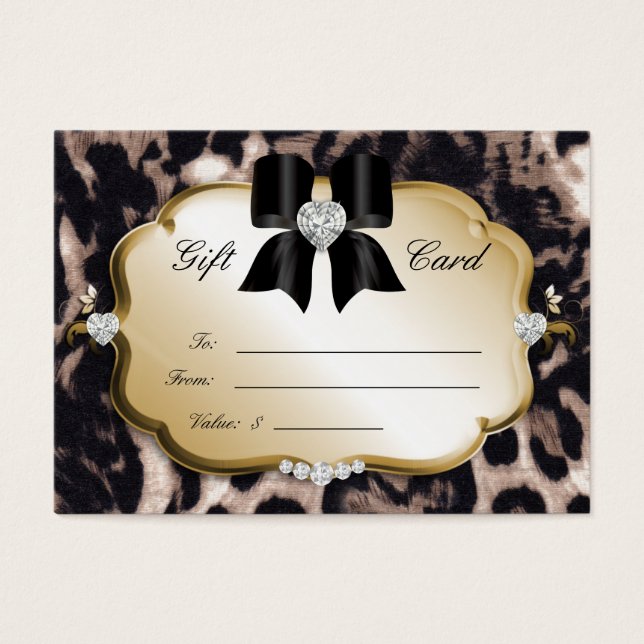 Salon Wellness-Center Gift Card Valentine Leopard  (Vorderseite)