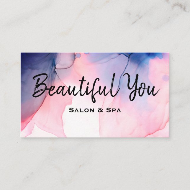 *~* Salon Wellness-Center Haar Nails Lashes Wasser Visitenkarte (Vorderseite)