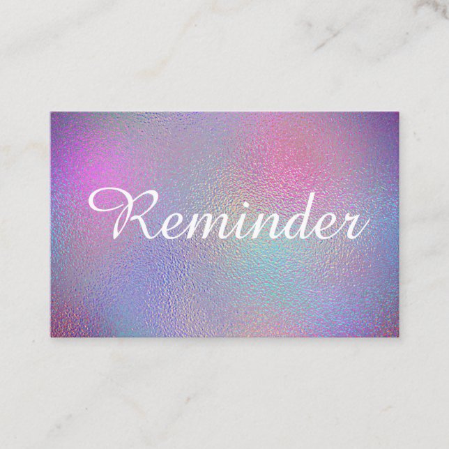 *~* Salon & Wellness-Center Iridescent Foil Rainbo Terminkarte (Vorderseite)