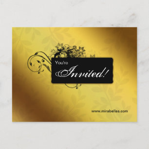 Salon Wellness-Center Postcard Einladung Gold Schm